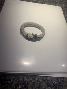 UNO de 50 Beige Textile Bracelet with Dark Accent Knots
